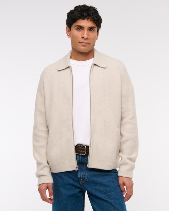 Cropped Sweater Shirt Jacket Product Image