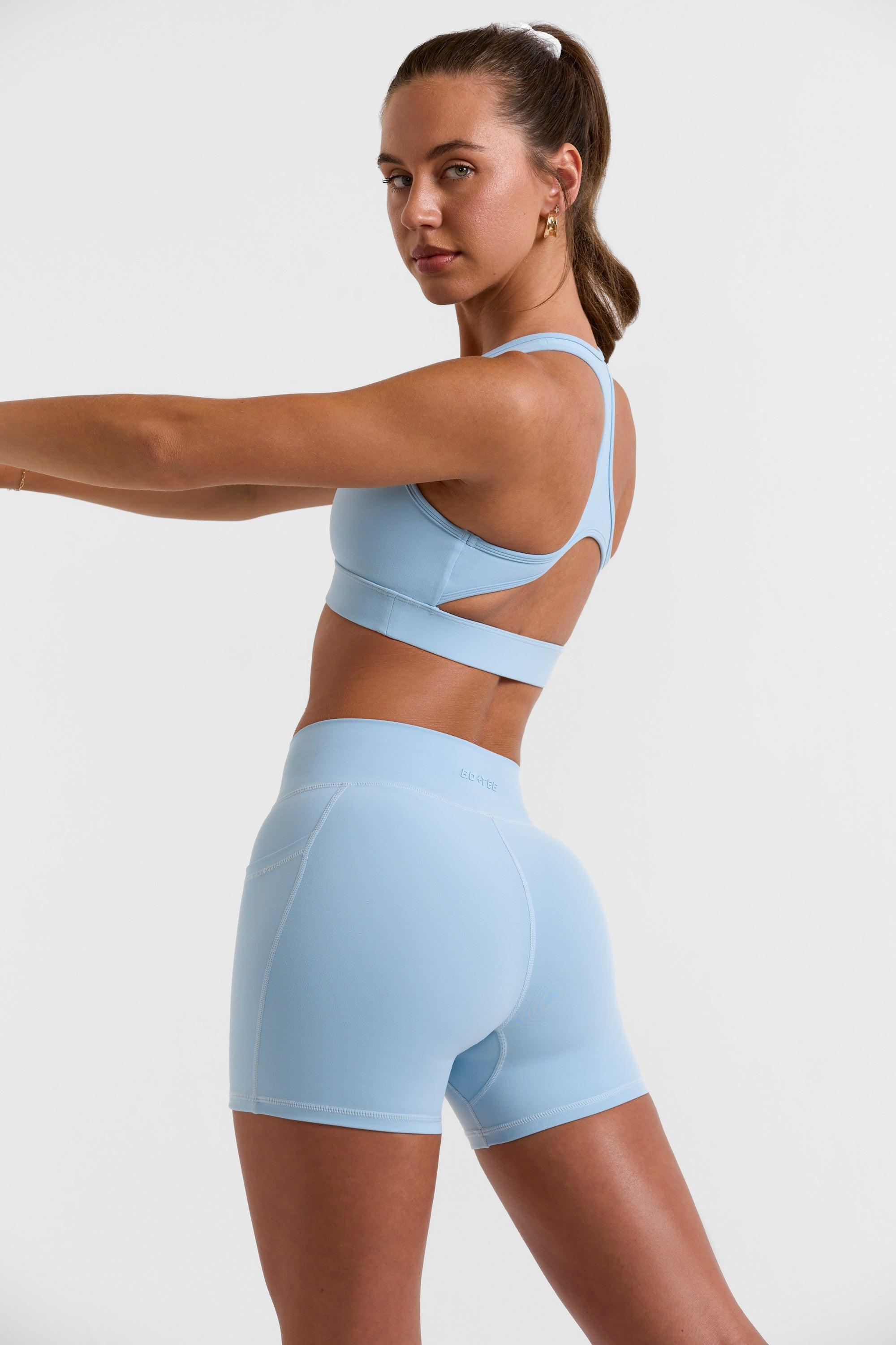 Mini Shorts with Pockets in Ice Blue Product Image