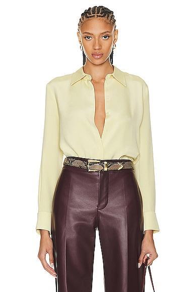 Brandon Maxwell The Spence Silk Button-Up Blouse Product Image