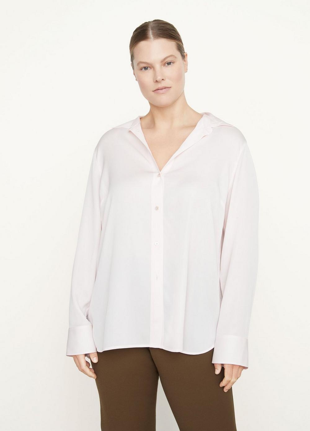 Slim-Fitted Stretch-Silk Shirt Product Image