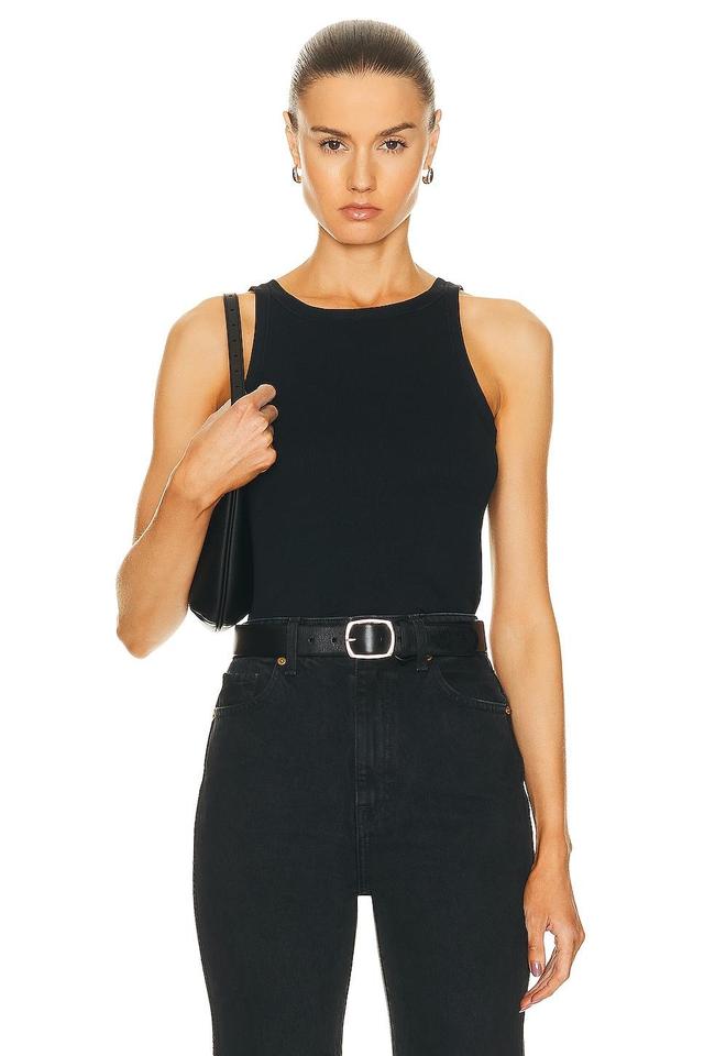 NILI LOTAN Jennifer Rib Tank Top Black. (also in L, M). Product Image