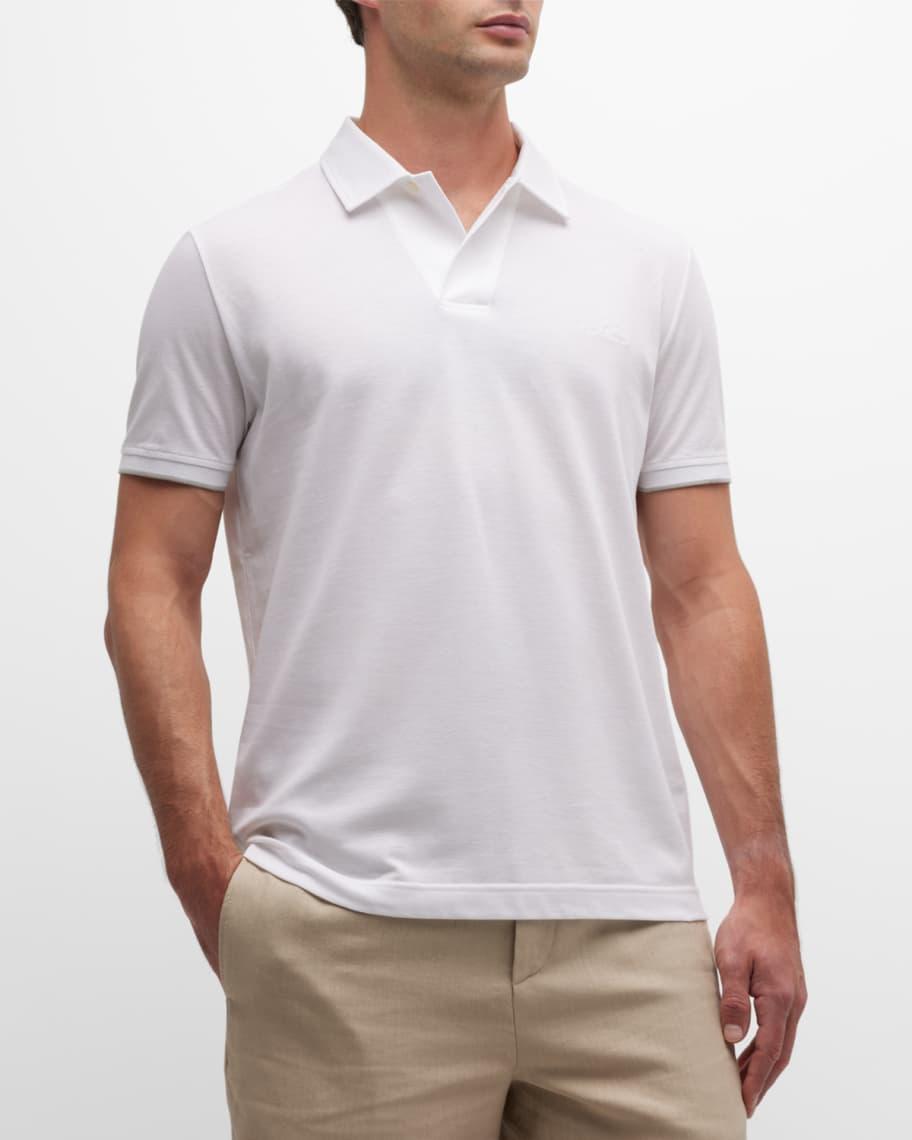 Mens V-Neck Polo Shirt Product Image