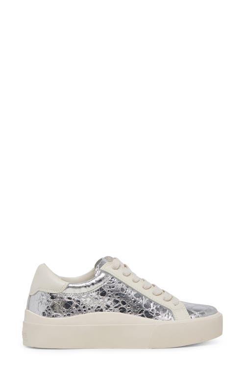 DOLCE VITA Zayn Platform Sneaker In Silver Distressed Metallic Product Image