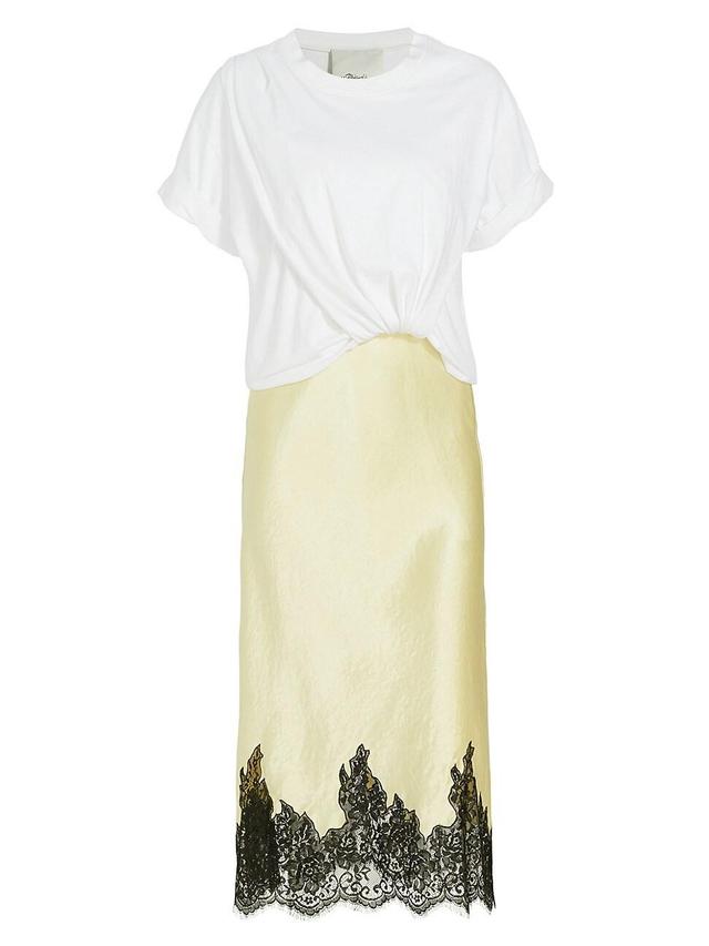 Womens Draped T-Shirt Slip Combo Dress Product Image