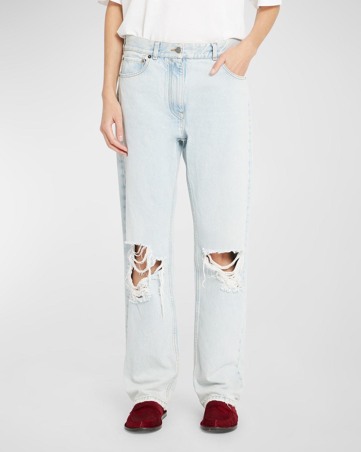 Womens Burty Distressed Wide-Leg Jeans Product Image