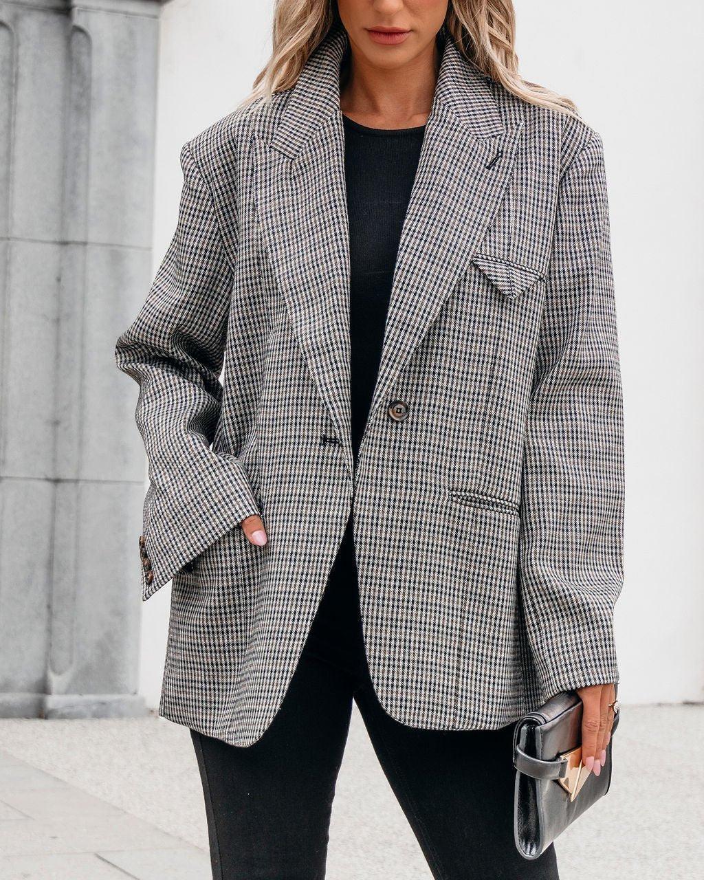 Muse By Magnolia Oversized Plaid Blazer Product Image