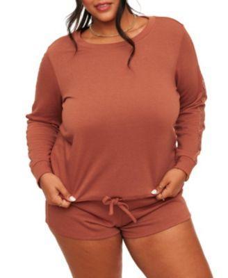 Plus Size Alexia Sweatshirt And Shorts Set Product Image