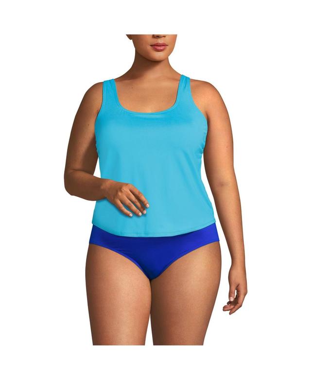 Lands End Womens Scoop Neck One Piece Fauxkini Swimsuit Product Image