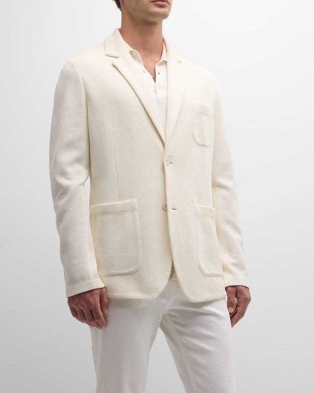 Mens Silk-Cotton Knit Blazer Product Image