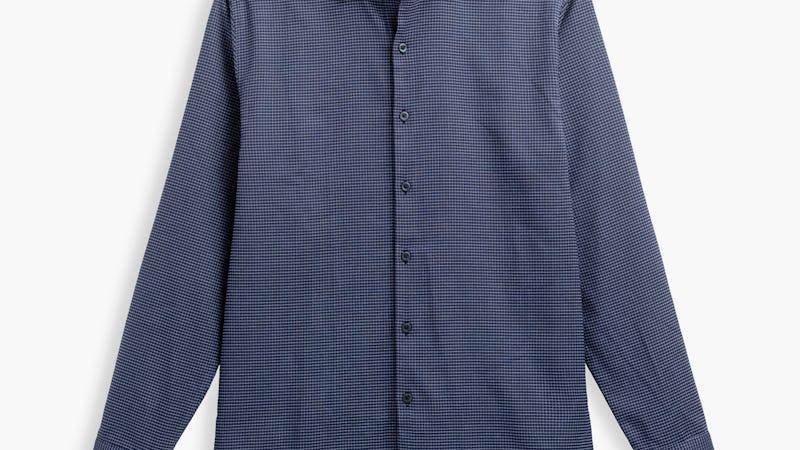 Navy Mini Dash Grid Men's AeroZero° Dress Shirt Product Image