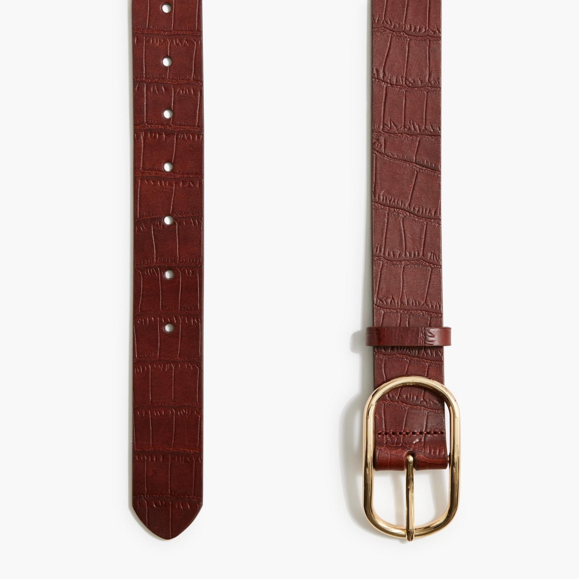 Croc-embossed leather belt Product Image