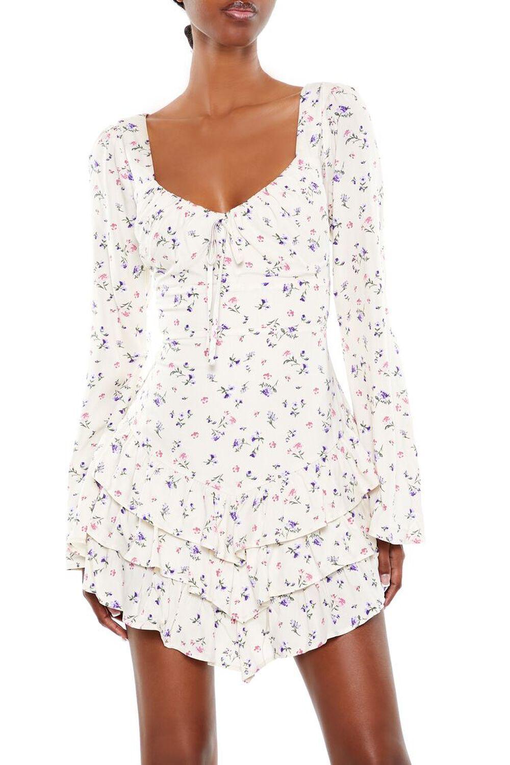 Tiered Ditsy Floral Mini Dress | Forever 21 Product Image