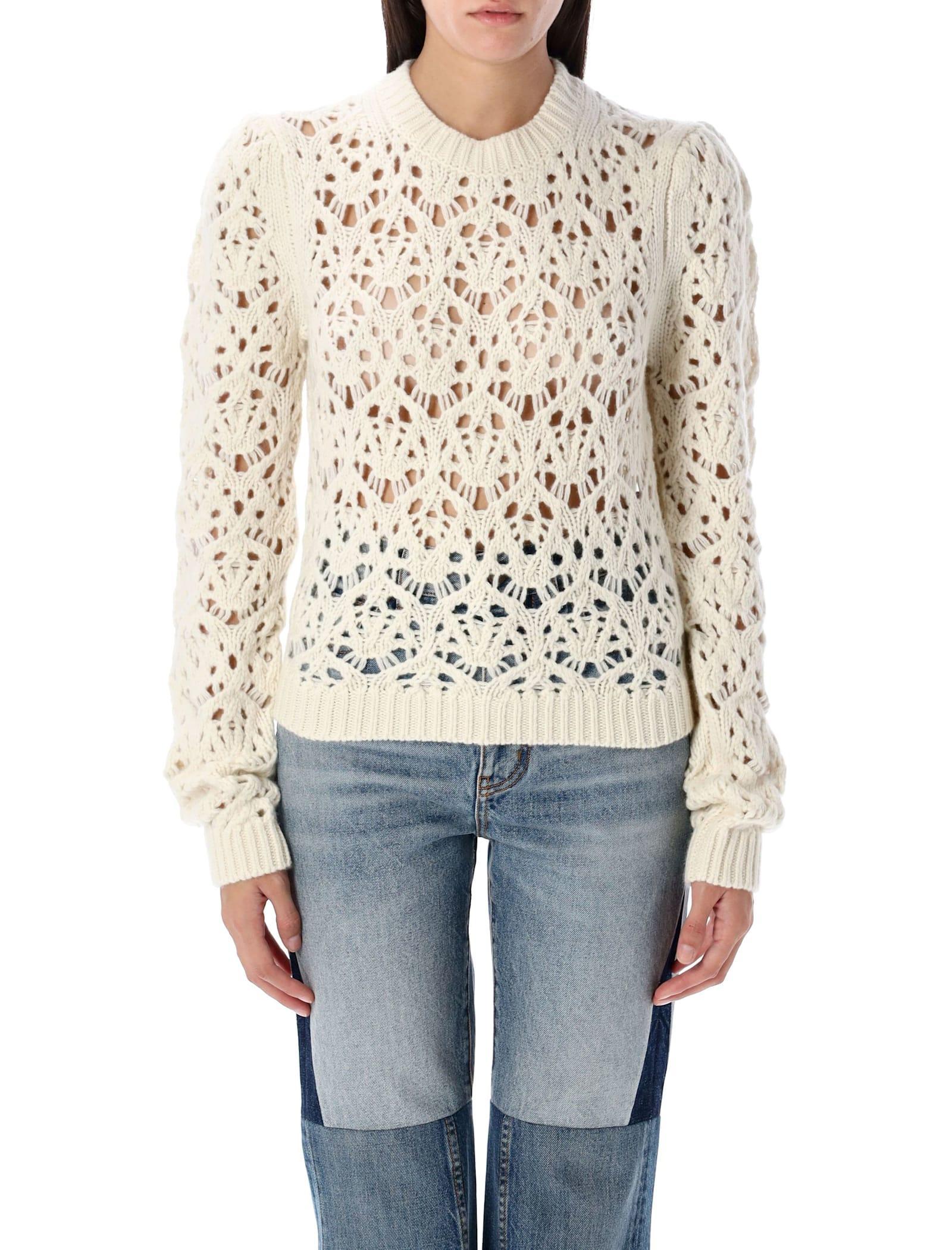 CHLOÉ Knit Itntarsia In White Product Image