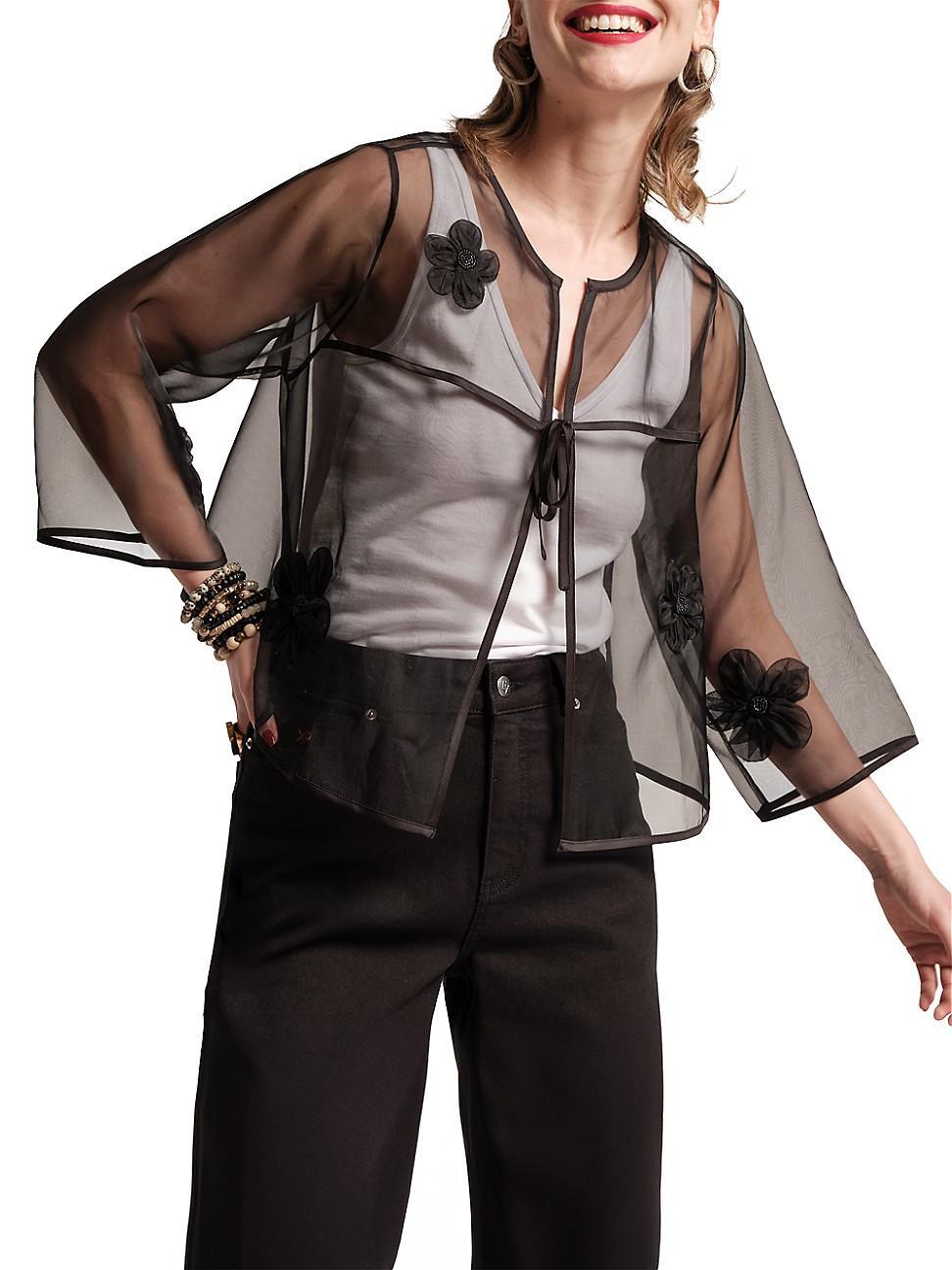 Womens Parker Organza Tie-Front Jacket Product Image