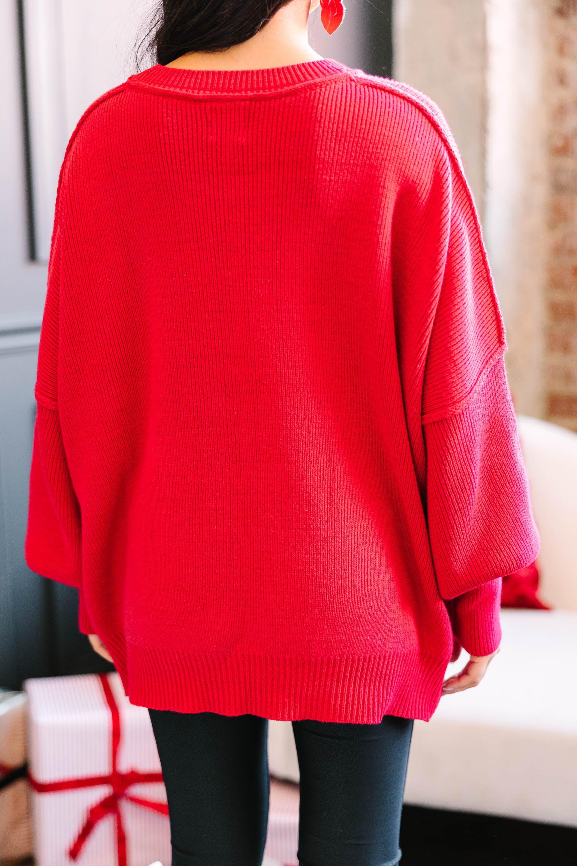 Give You Joy Red Dolman Sweater Female Product Image