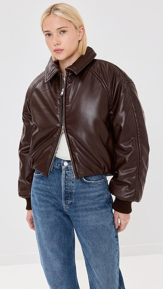 AGOLDE Tate Padded Faux Leather Bomber Jacket | Shopbop Product Image