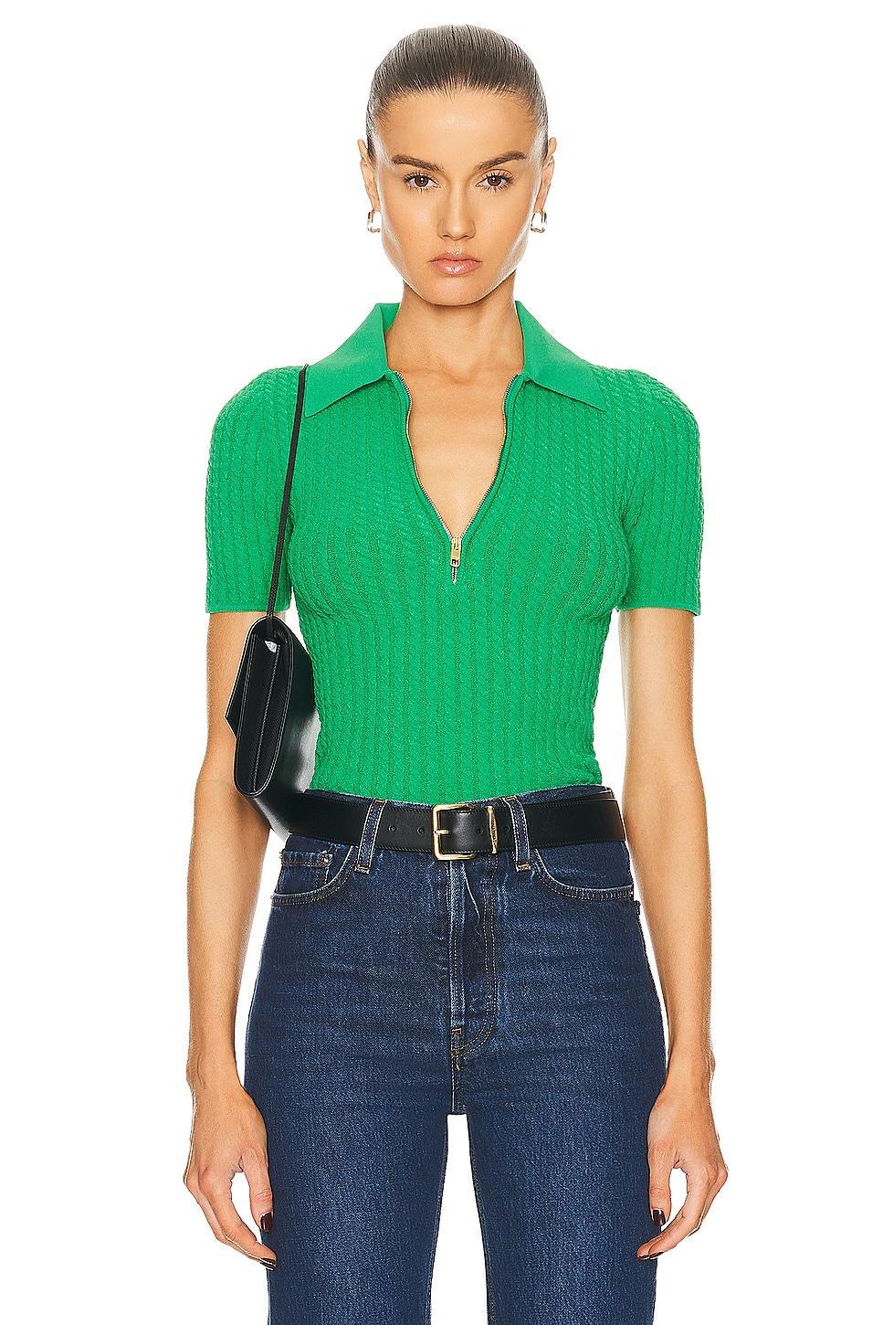 Bally Polo Top in Green Product Image