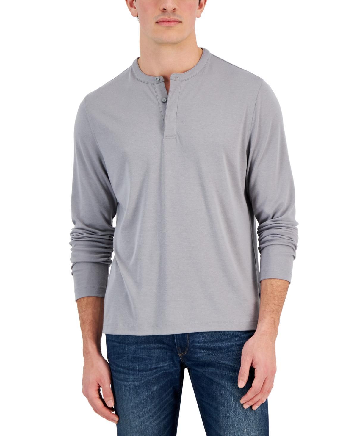 Alfani Mens Alfatech Solid Henley, Created for Macys Product Image