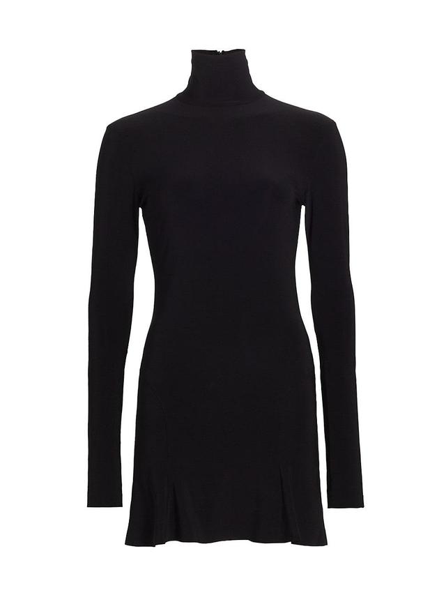 Womens Turtleneck Jersey Long-Sleeve Mini Dress Product Image
