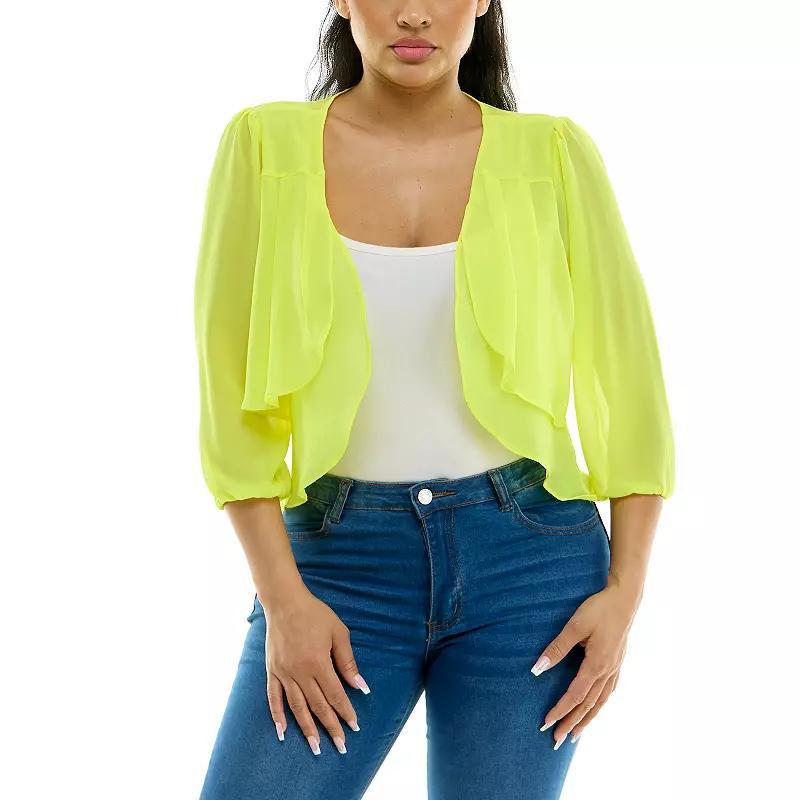 Womens Nina Leonard Chiffon Pleated Bolero Product Image