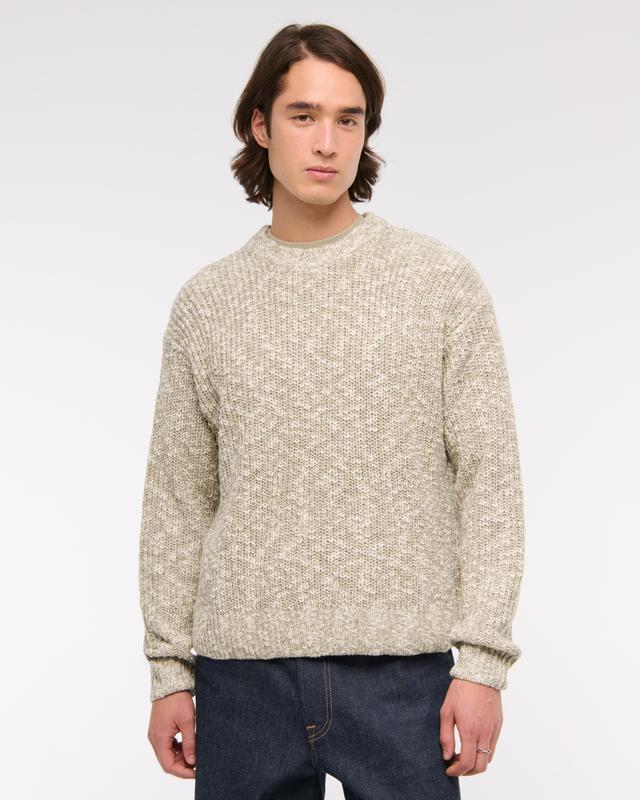 Oversized Textural Marled Crew Sweater Product Image