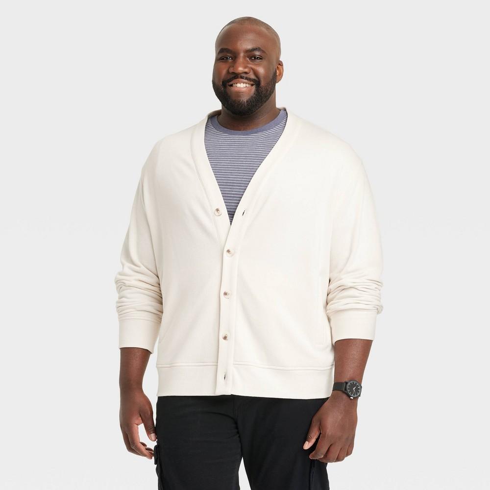 Mens Big & Tall V-Neck French Terry Cardigan - Goodfellow & Co 4XLT Product Image