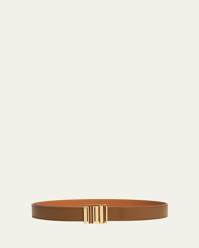 Graphic Buckle Leather Belt Product Image