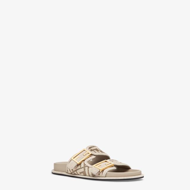 Fendi FeelDove gray FF chenille slides Product Image