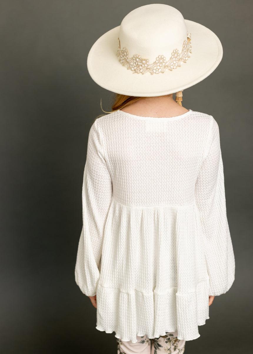 Laila Henley Top in Cream Product Image