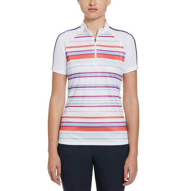 Womens Grand Slam Striped Mockneck Golf Shirt Product Image