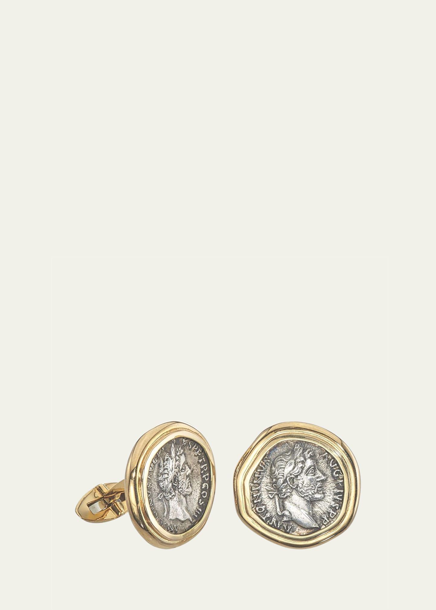 Mens 18K Gold Ancient Coin Cufflinks Product Image