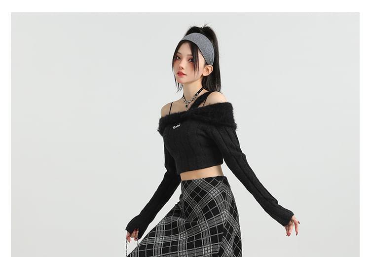 High Waist Plaid Midi A-Line Skirt Product Image