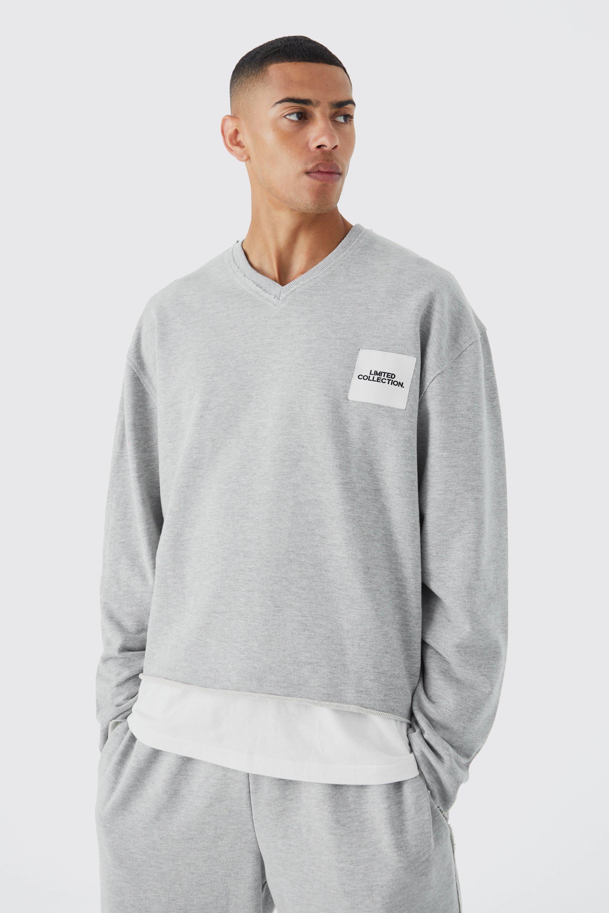 Oversized Boxy Loopback Printed Sweatshirt | boohooMAN USA Product Image