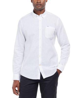 Barbour Mens Nelson Tailored-Fit Solid Button-Down Shirt Product Image