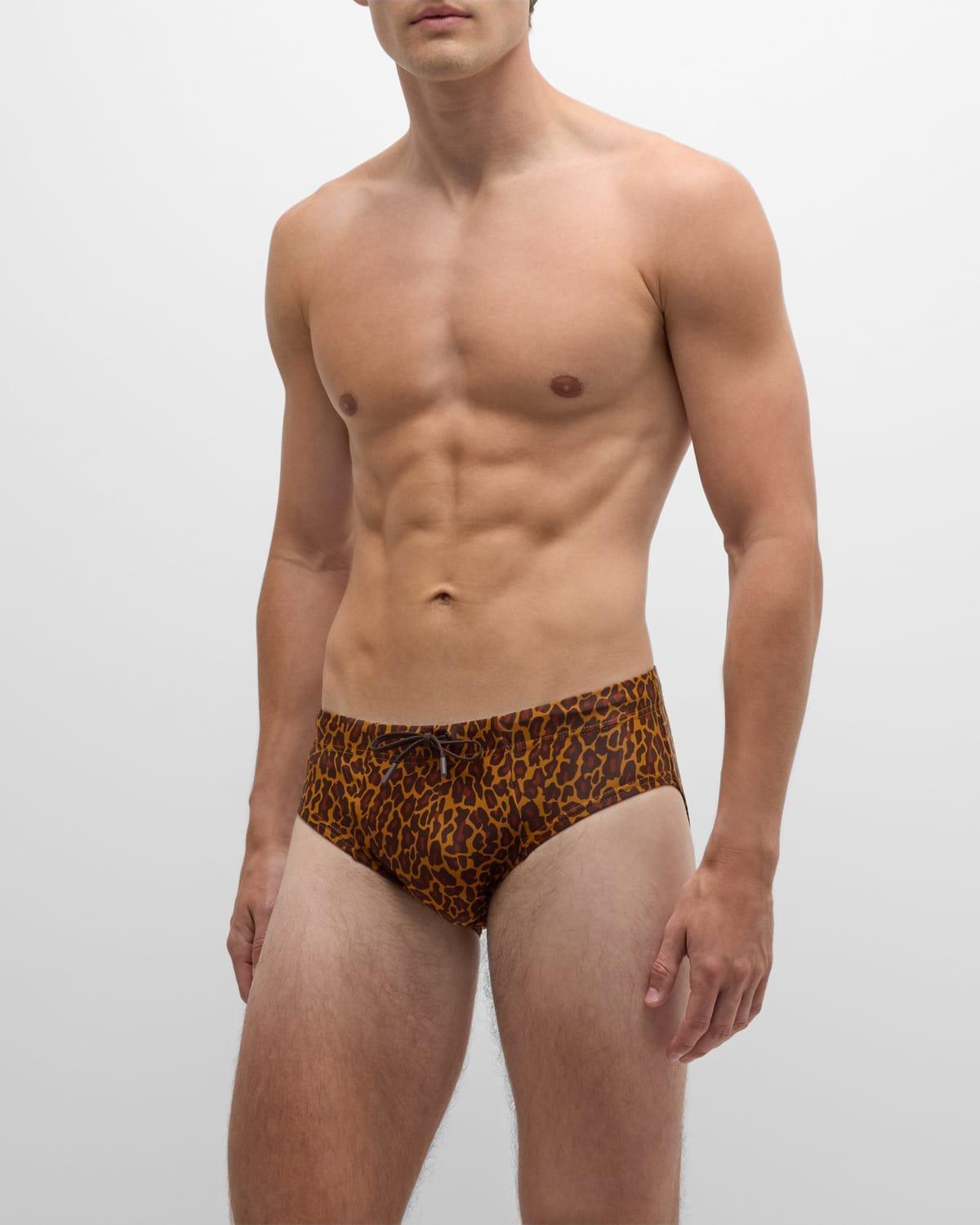 Mens Leopard Swim Briefs Product Image