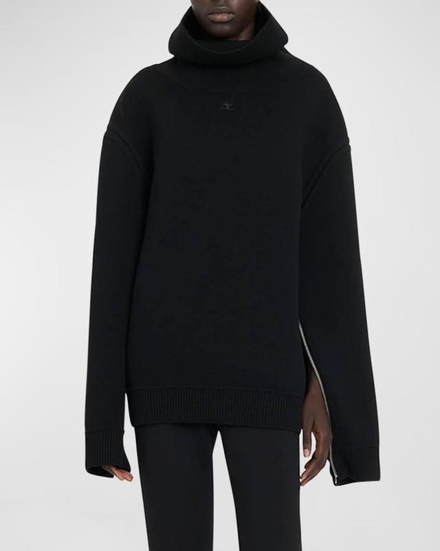 Maxi Mock-Neck Zipped Sweater Product Image