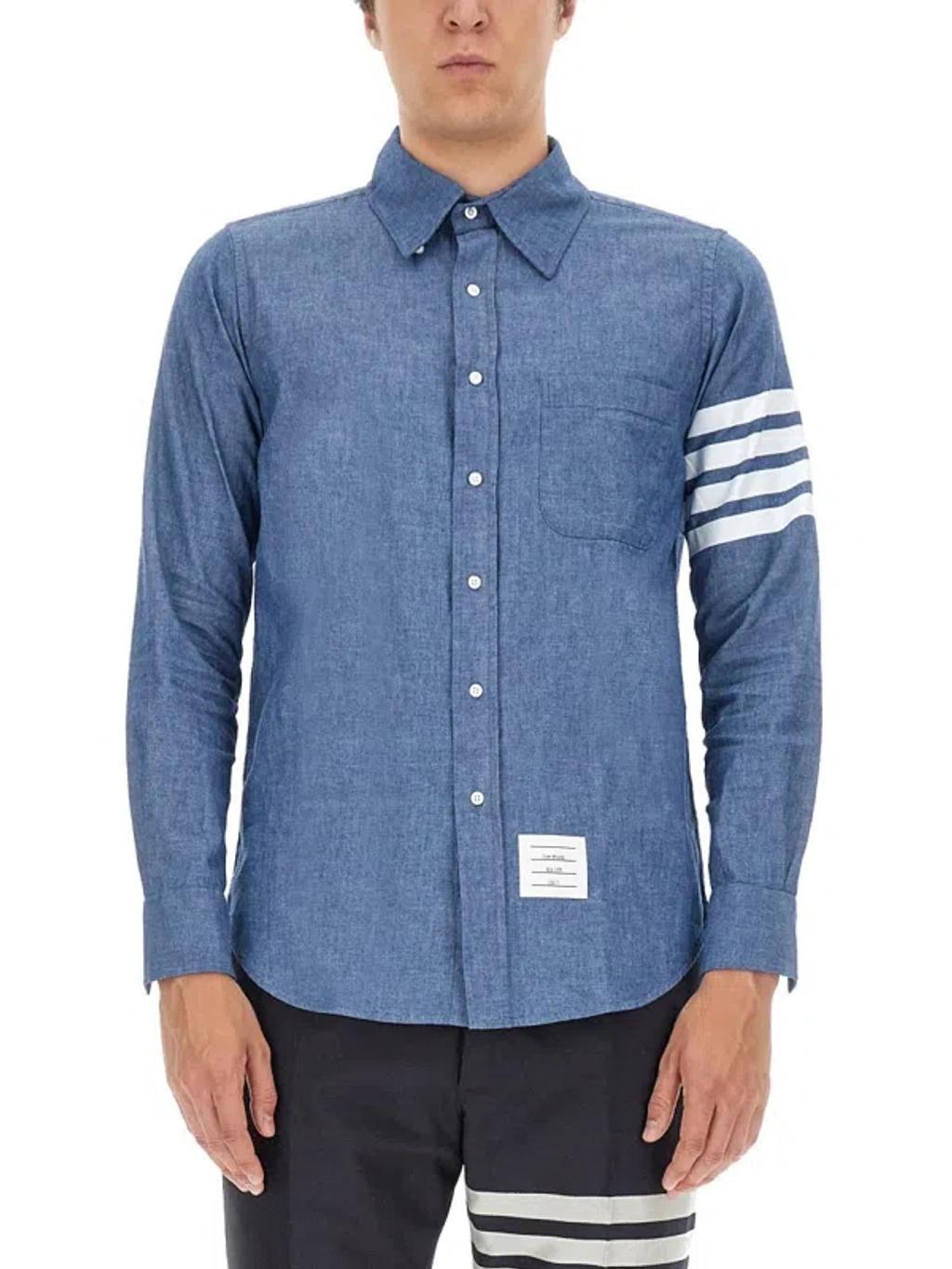 THOM BROWNE Shirts In Navy Product Image