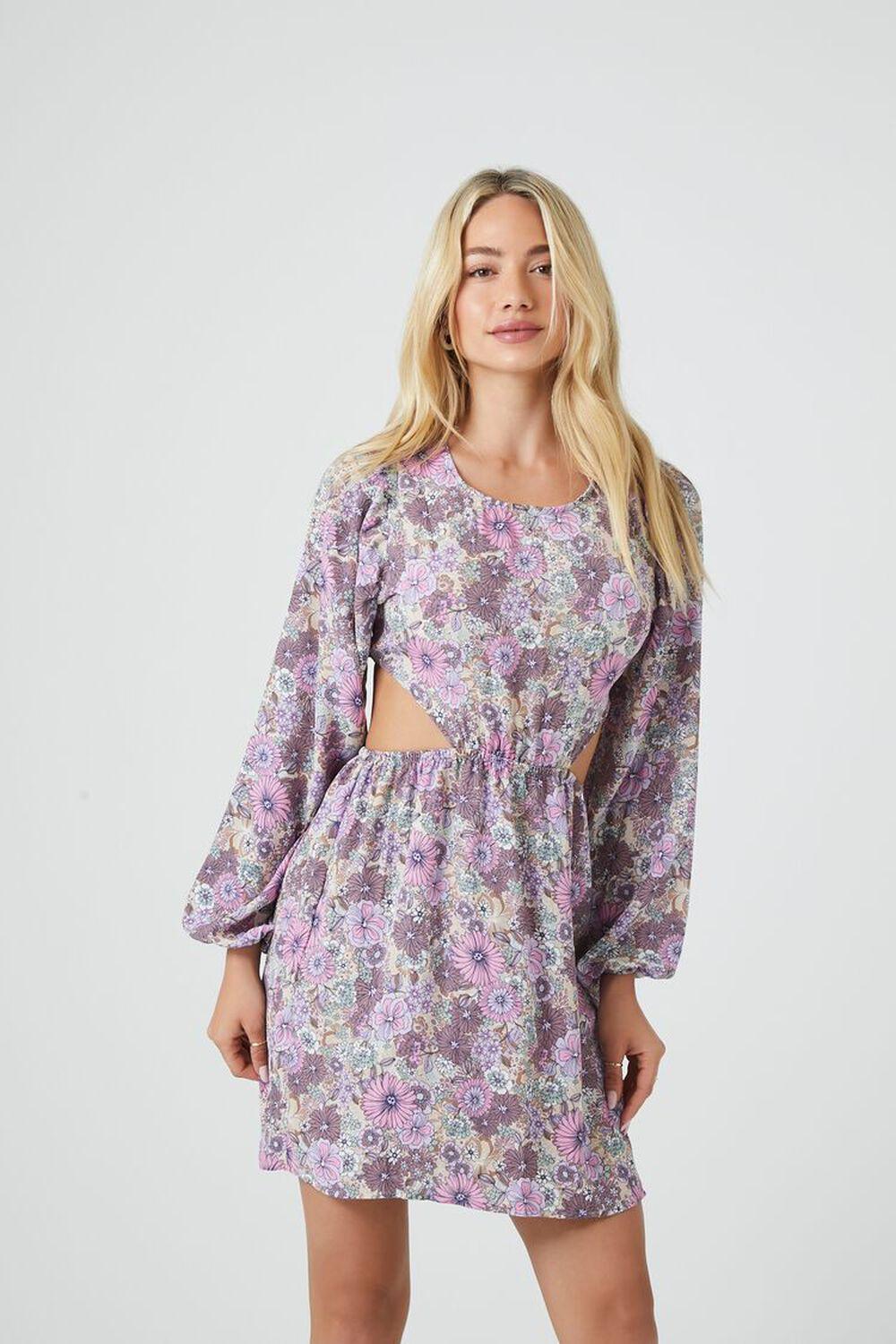 Floral Print Cutout Mini Dress | Forever 21 Product Image