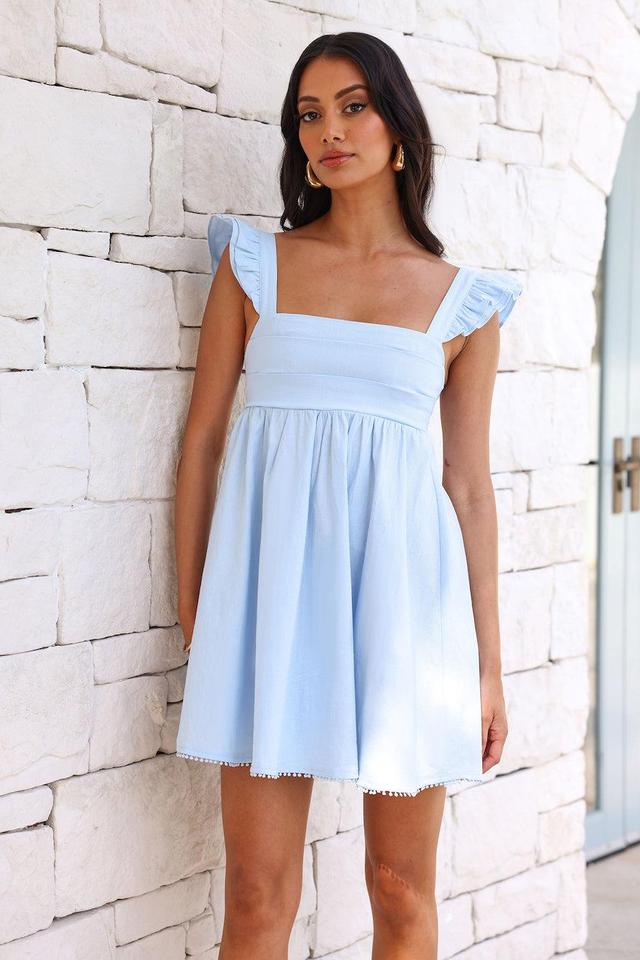 Ready For Brunch Mini Dress Blue Product Image