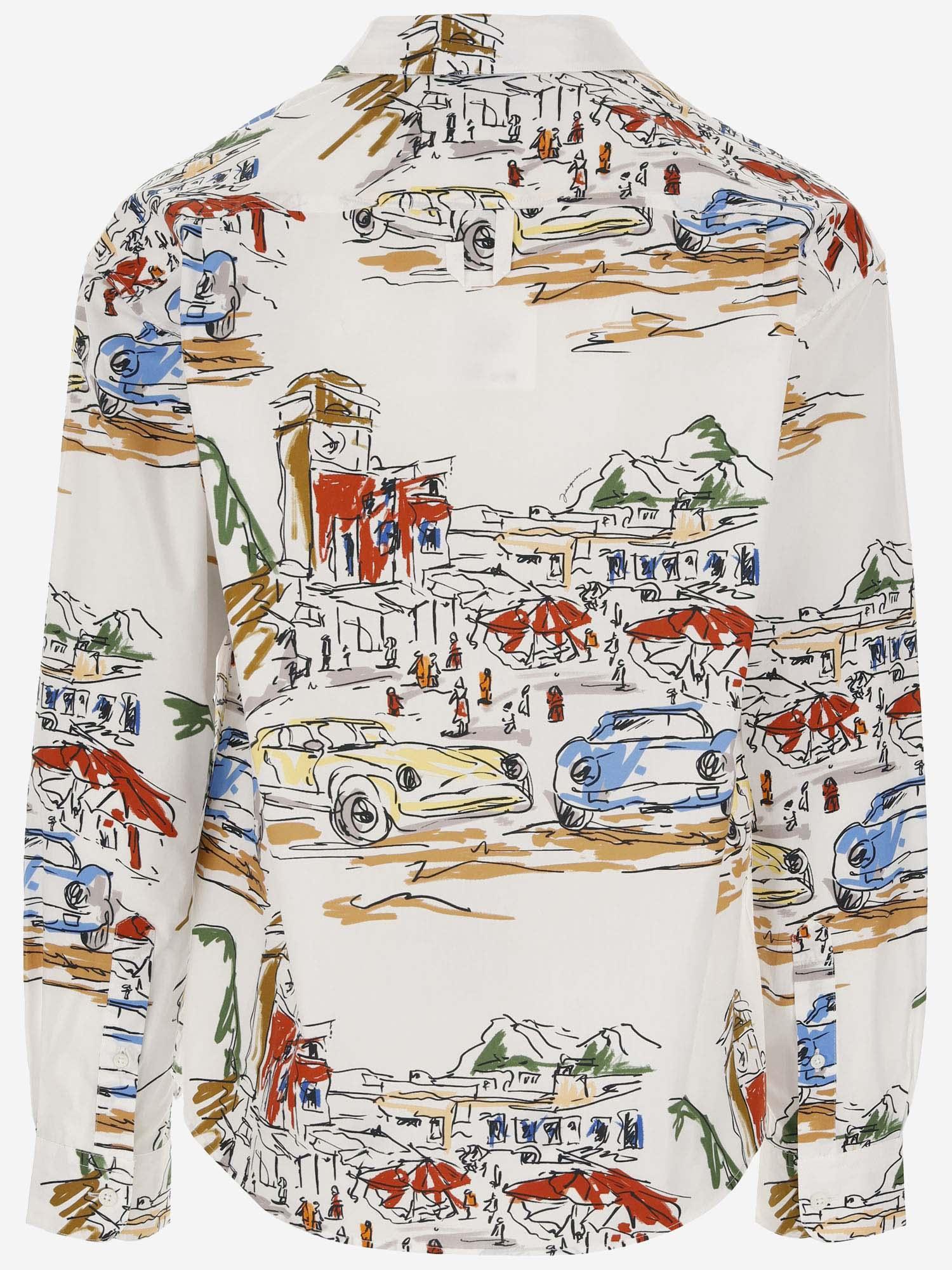 JACQUEMUS La Chemise Simon Printed Cotton Shirt In Multi Product Image