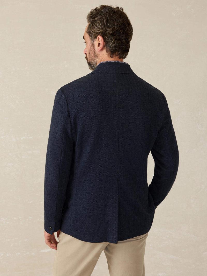 Inlet Knit Tweed Blazer - Navy Twilight Herringbone Product Image