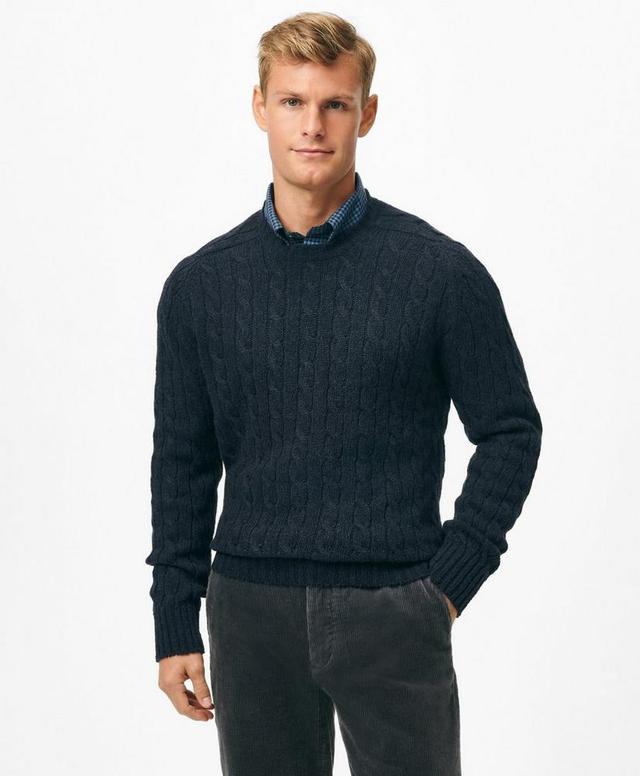 Cable Crewneck Sweater in Shetland Wool Product Image