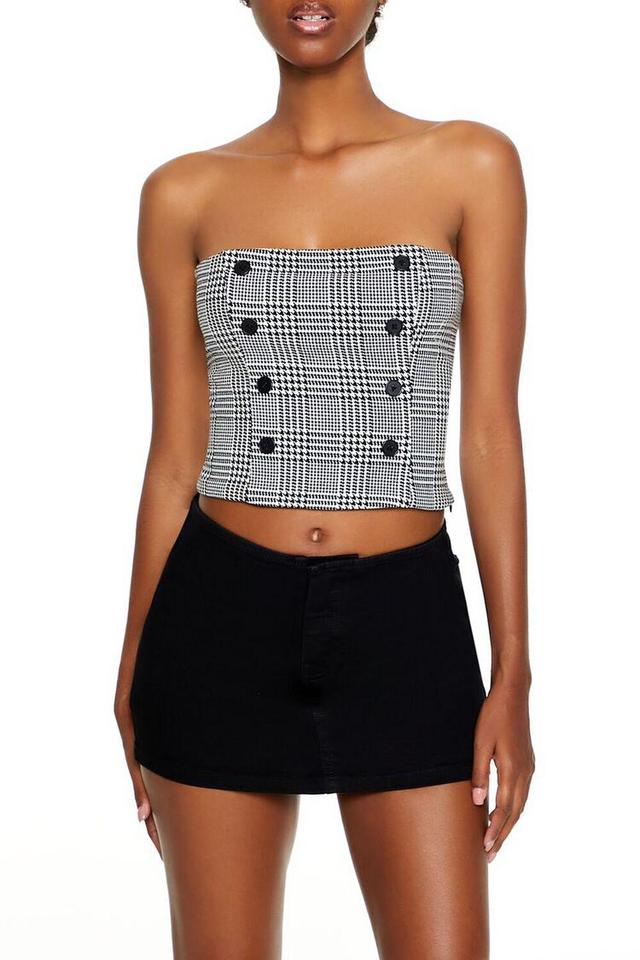 Glen Plaid Cropped Tube Top | Forever 21 Product Image