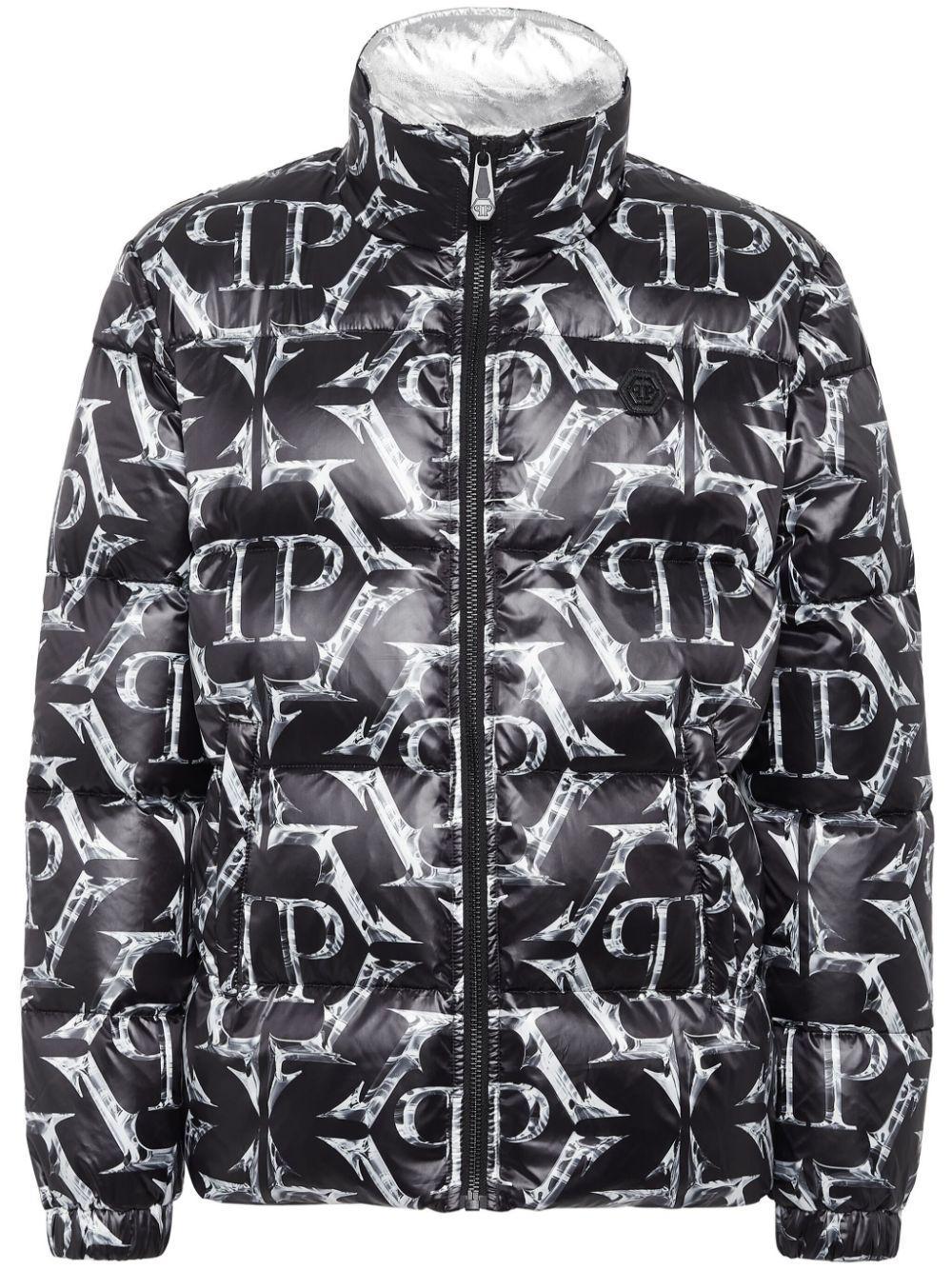 Graphic-print Padded-design Jacket In Black Product Image