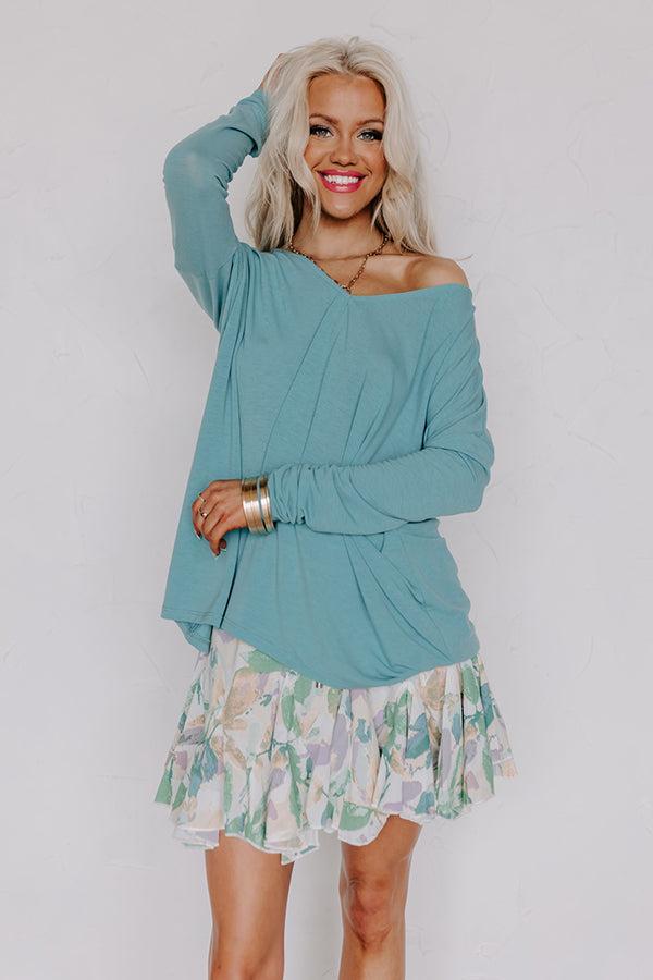 Closer To Home Shift Top in Light Turquoise Product Image