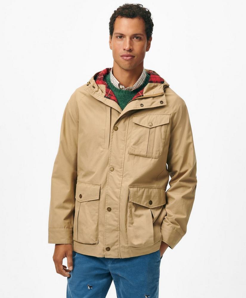 Dry Waxed Cotton Field Jacket with Hood Product Image