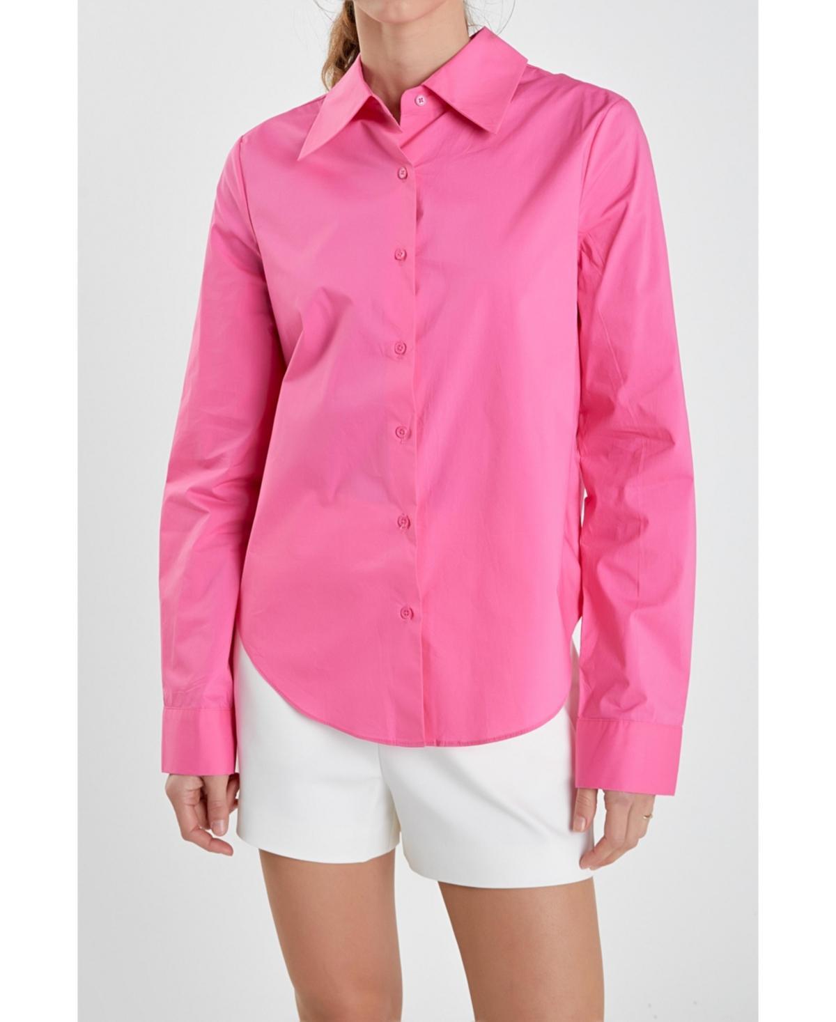 Womens Accent Collar Poplin Dress Shirt Product Image