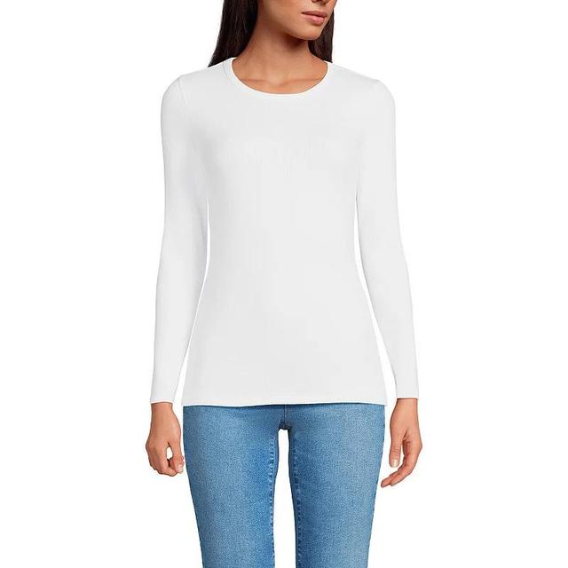 Lands End Womens Long Sleeve Micro Rib T-Shirt Product Image