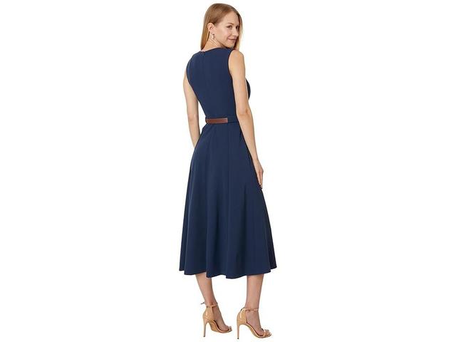 Calvin Klein A-Line Midi with Belt (Academy) Women's Dress Product Image