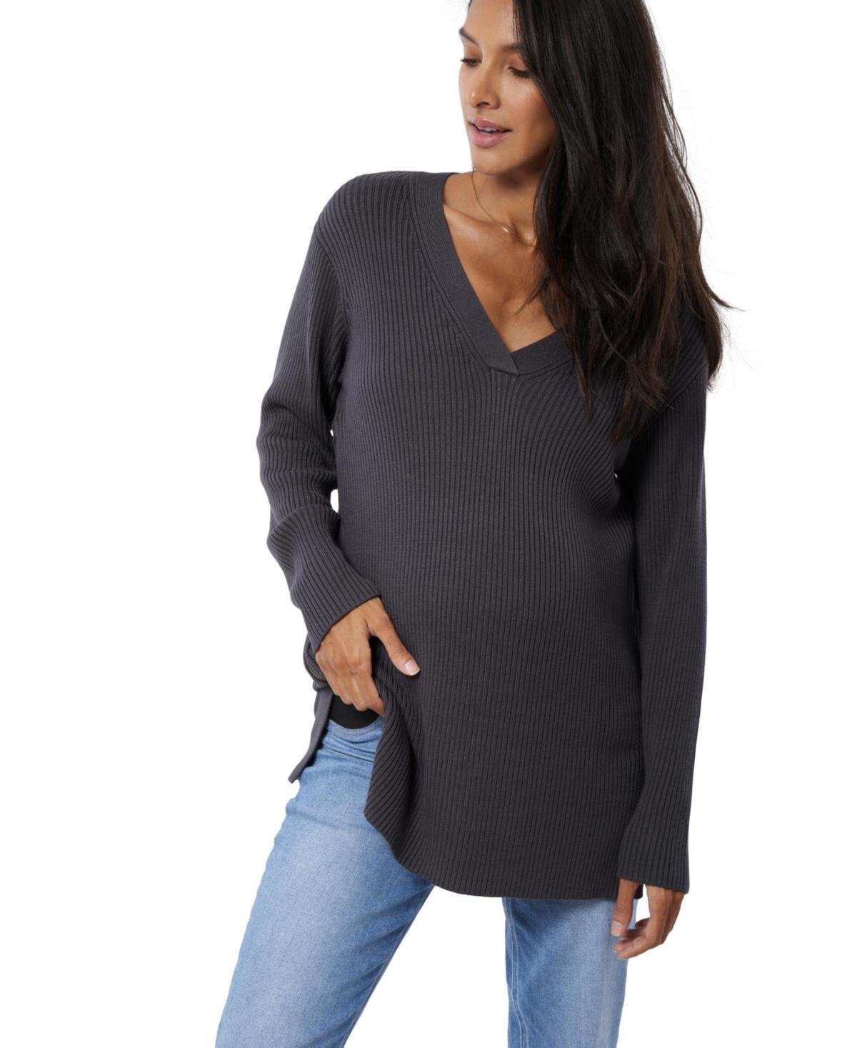 Ingrid & Isabel Side Zip Maternity/Nursing Sweater Product Image